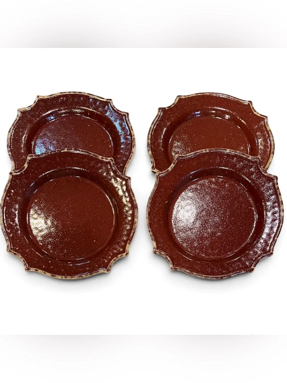 Bombay Tudor Dinner Plates Old World Medieval Gothic Moody Red Burgundy Vintage